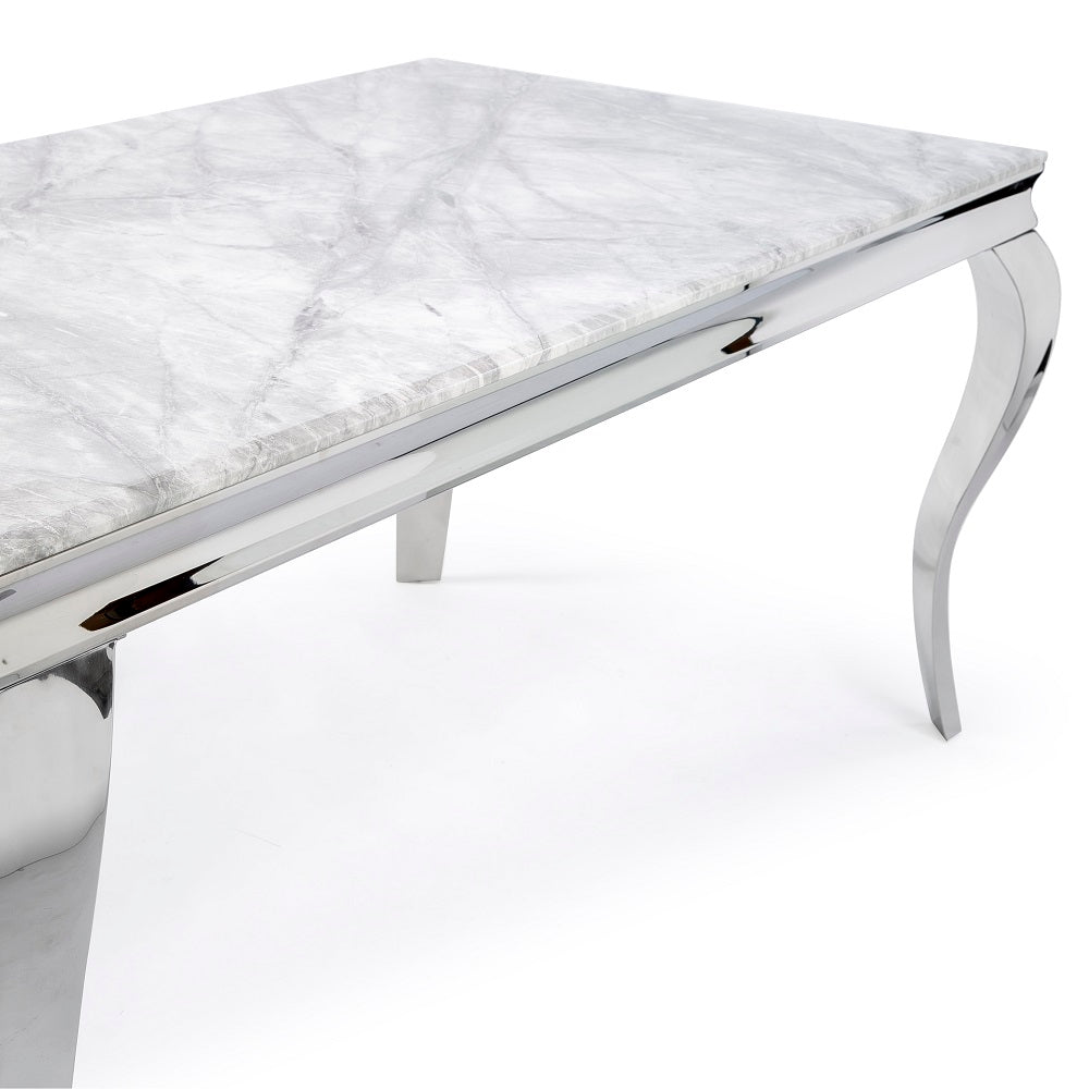 Louis Dining Table with Light Grey Marble Top
