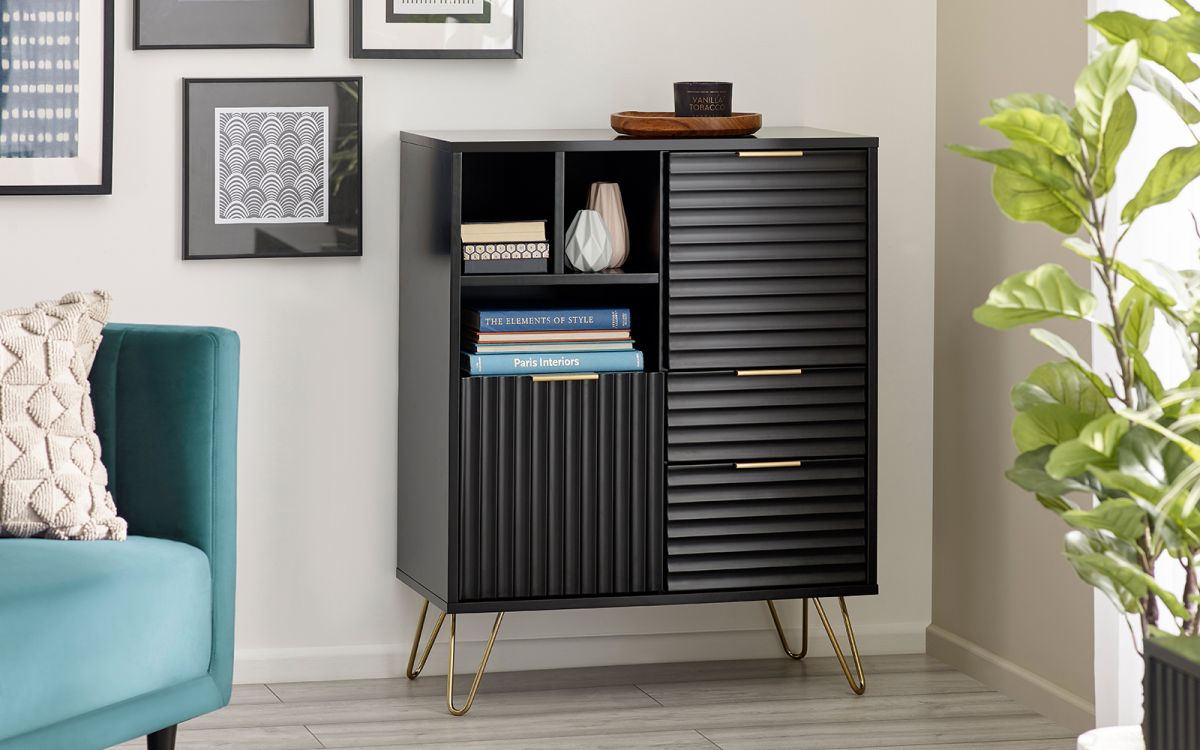 Murano 2 Door 2 Drawer Sideboard - Matte Black