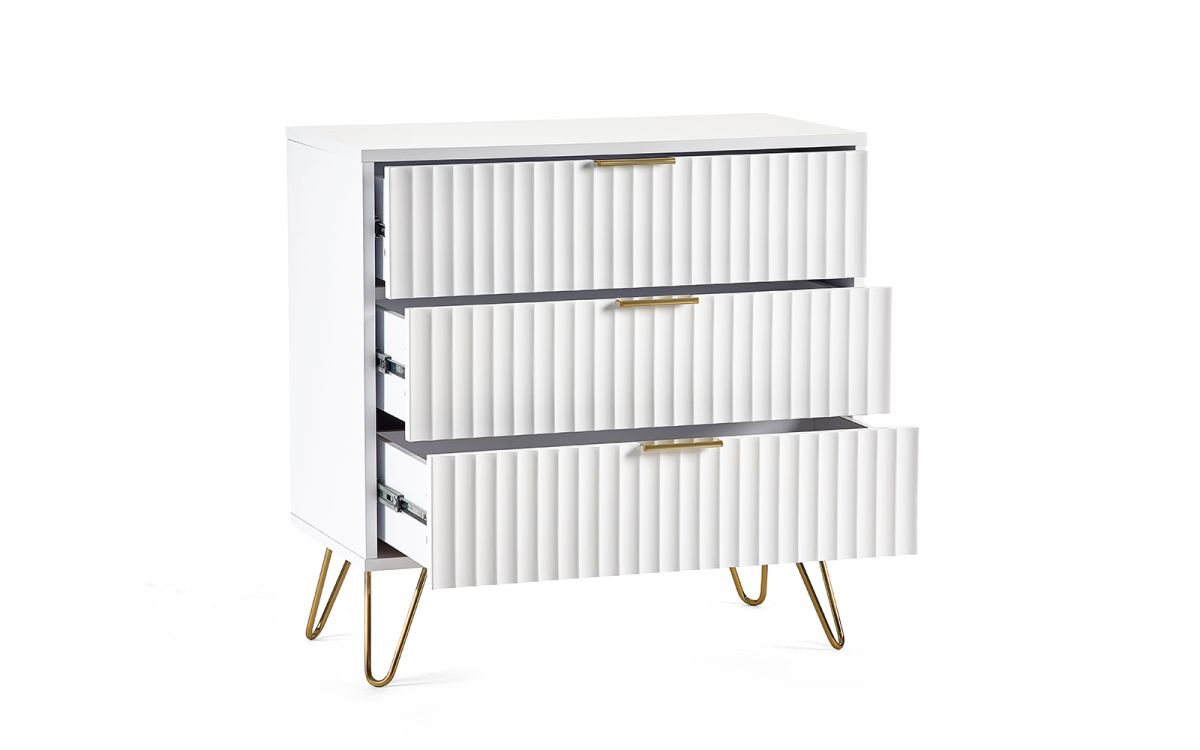 Murano 3 Drawer Chest - Matte White