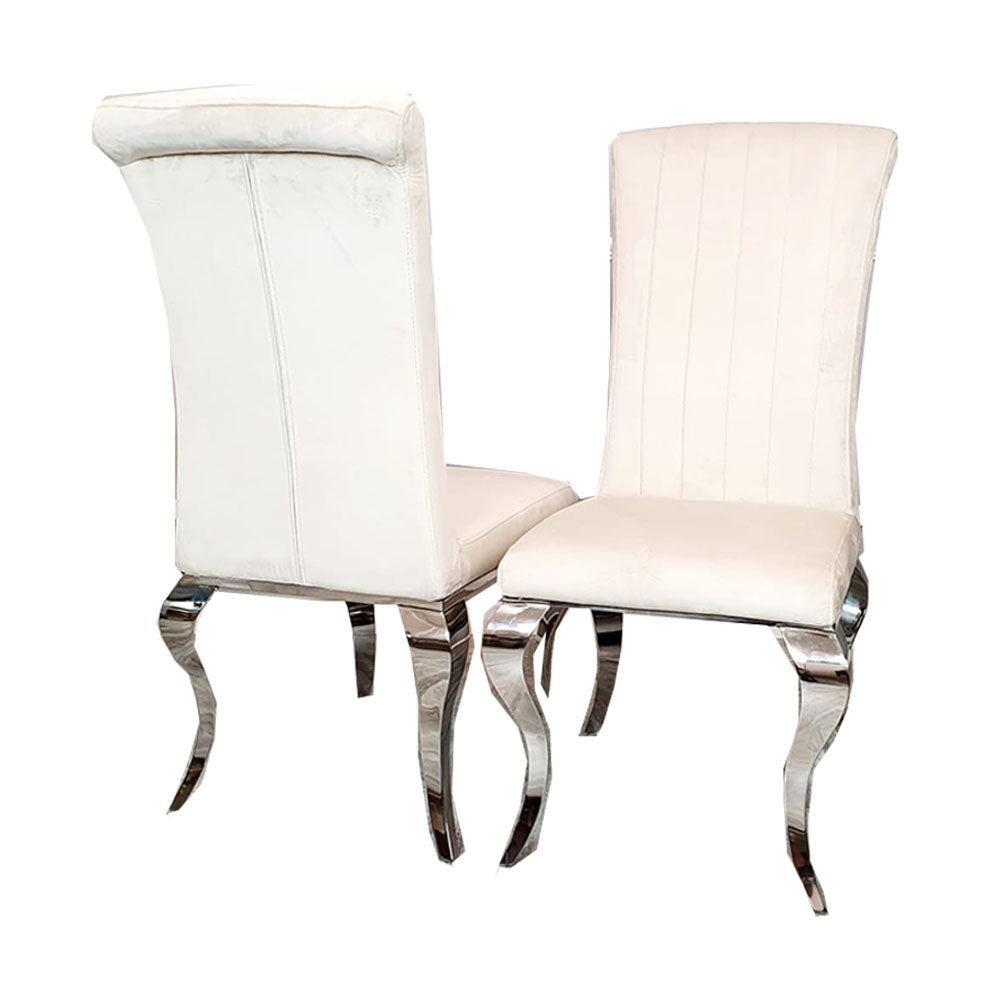 Nicole Dining Chair - with Plain Back, Line & Cross Stitch