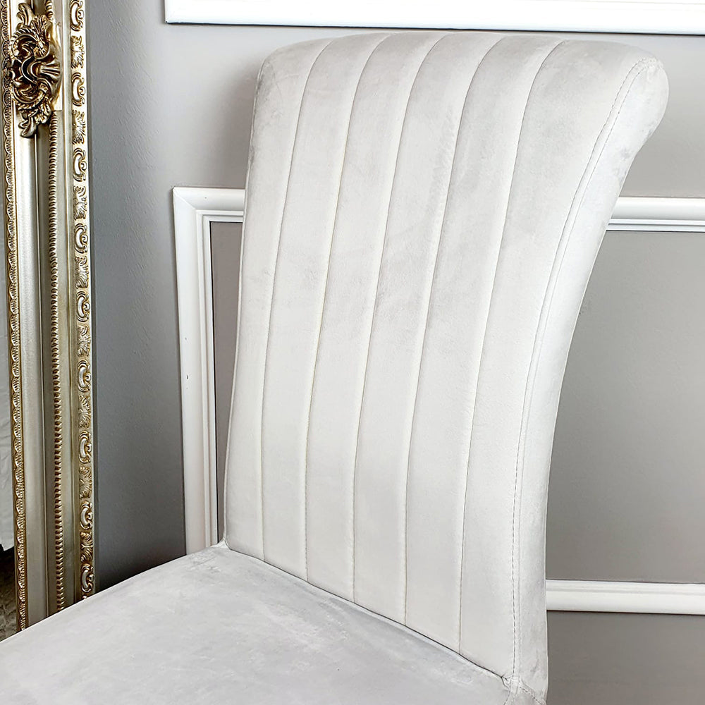 Nicole Dining Chair - with Plain Back, Line & Cross Stitch