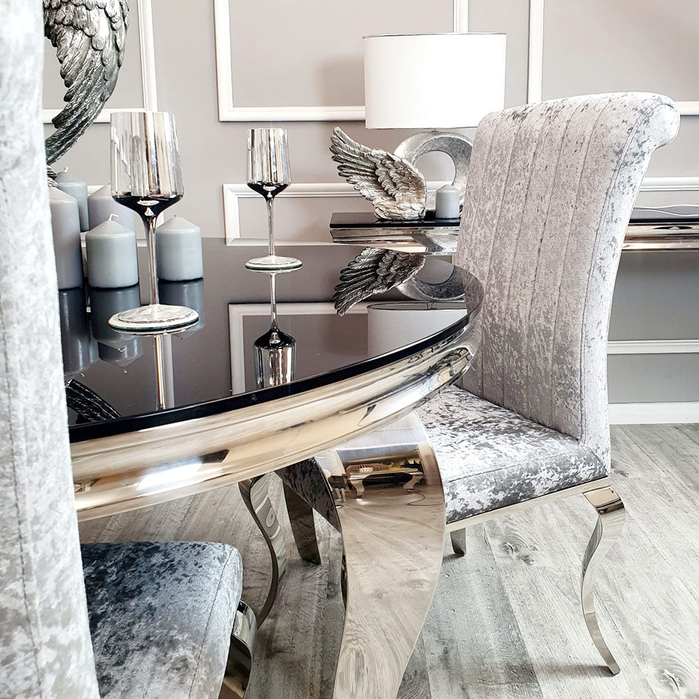 Nicole Dining Chair - with Plain Back, Line & Cross Stitch