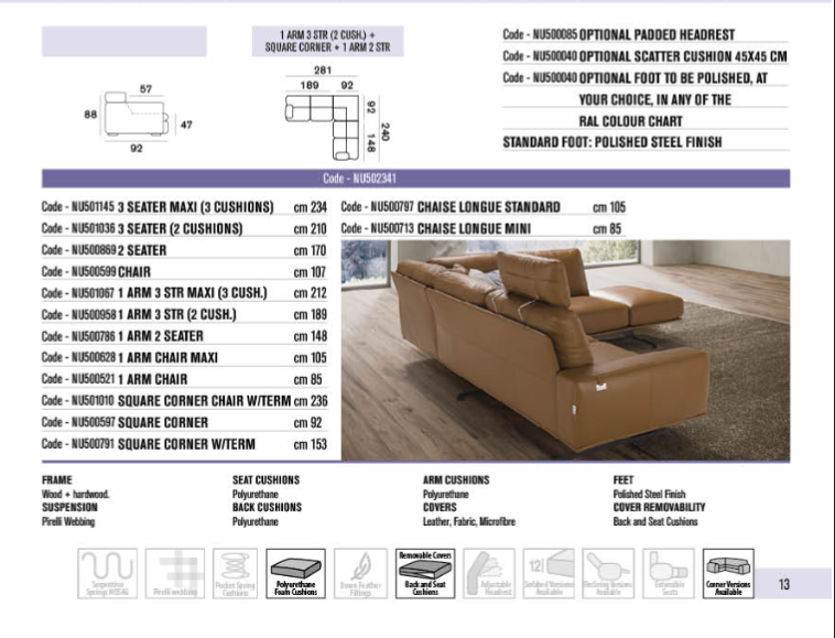 Nuvolari Italian Sofa Range