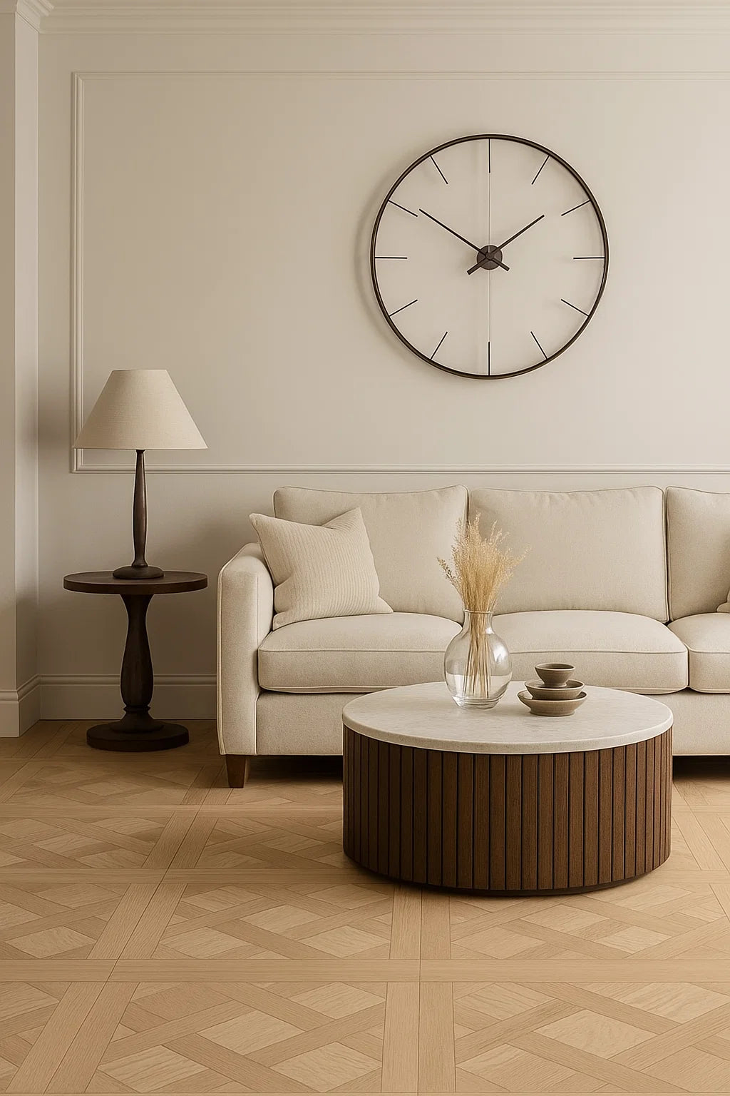 Dark Oak Parquet Design Laminate