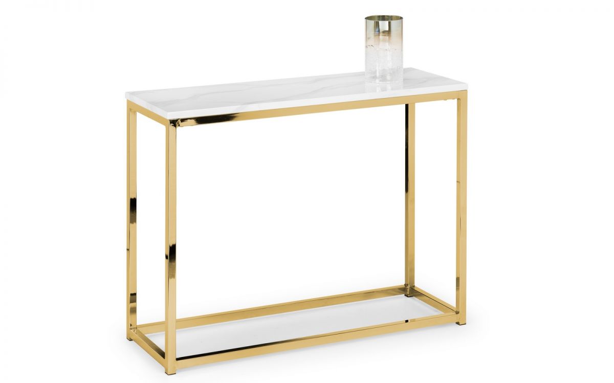 Scala White Marble Top Console Table