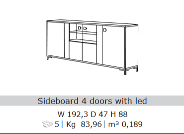 San Martino Ibiza 4 Door Sideboard