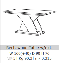 San Martino Metropol Grey Rectangular Extension Dining Table