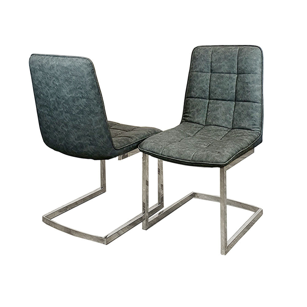 Tara Dining Chair in Dark Grey Leather