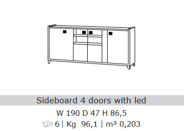 San Martino Hilton 4 Door Sideboard