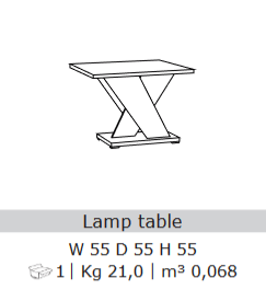San Martino Glamour Grey Walnut Lamp Table