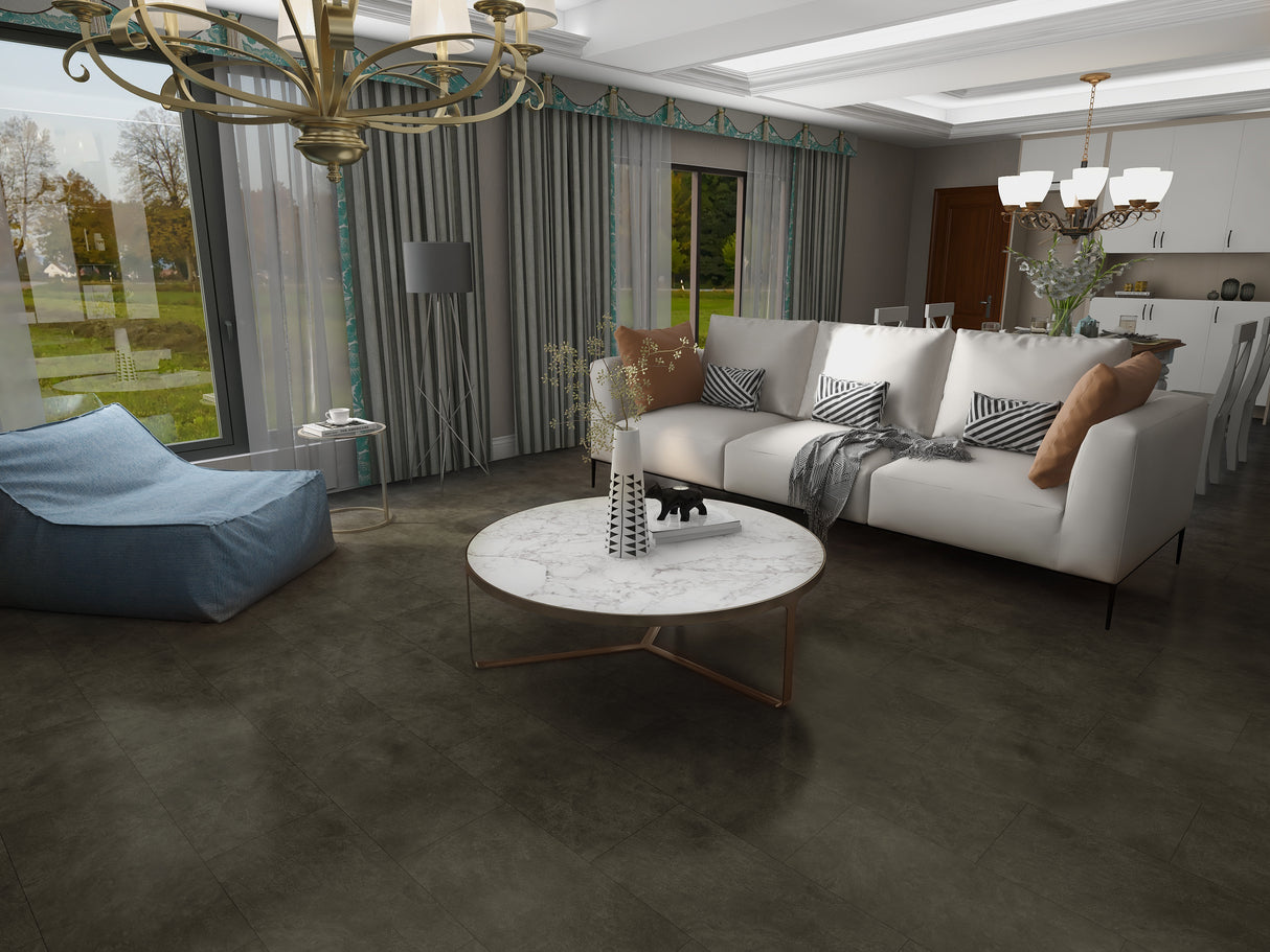 Allora Rigid Tile Vinyl Flooring Midnight