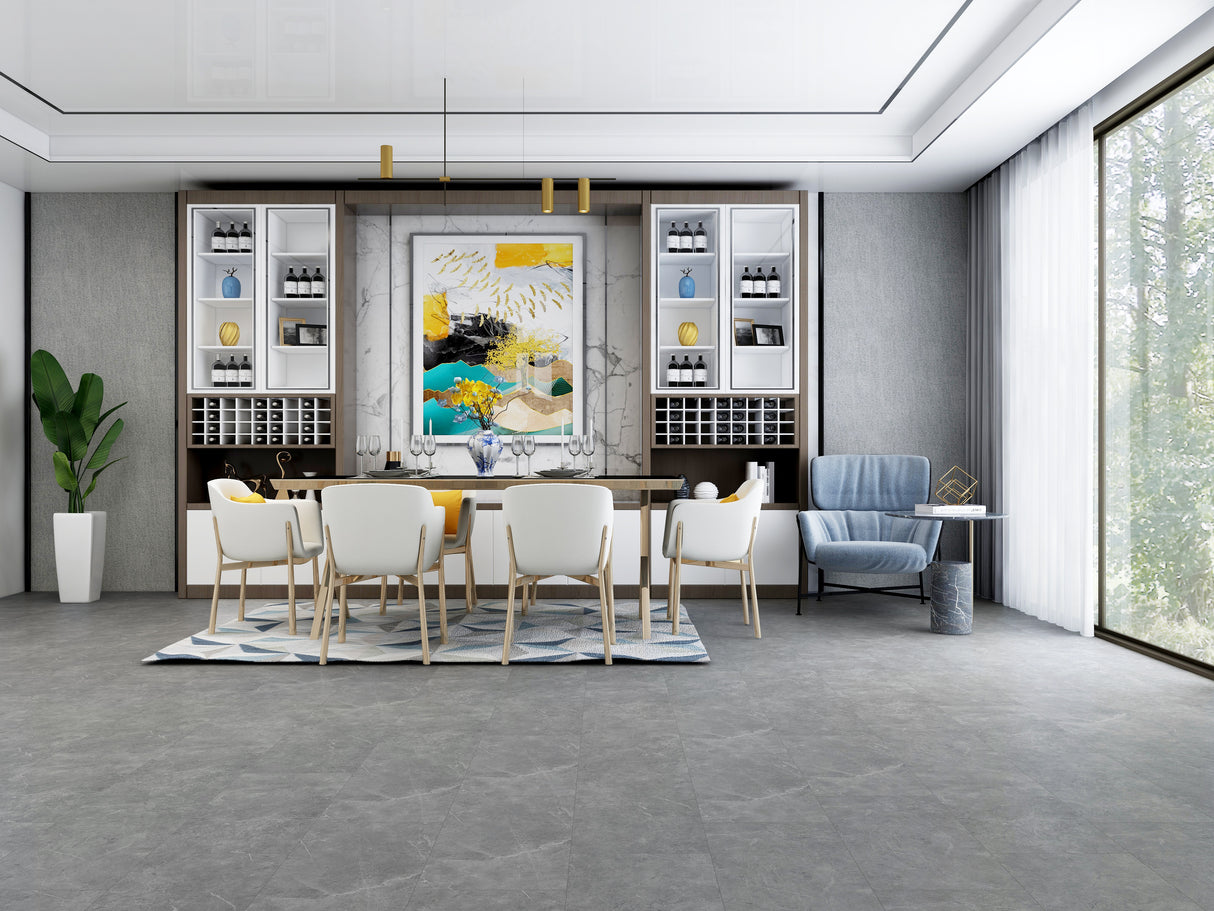 Allora Rigid Tile Vinyl Flooring Quartz Grey