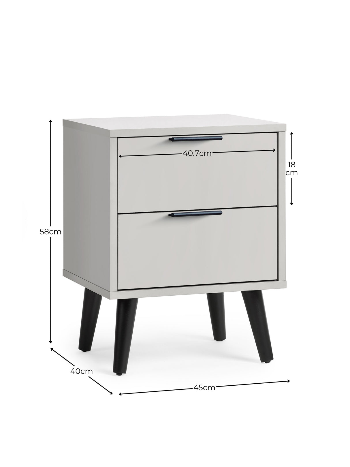 Alba 2 Drawer Bedside Table