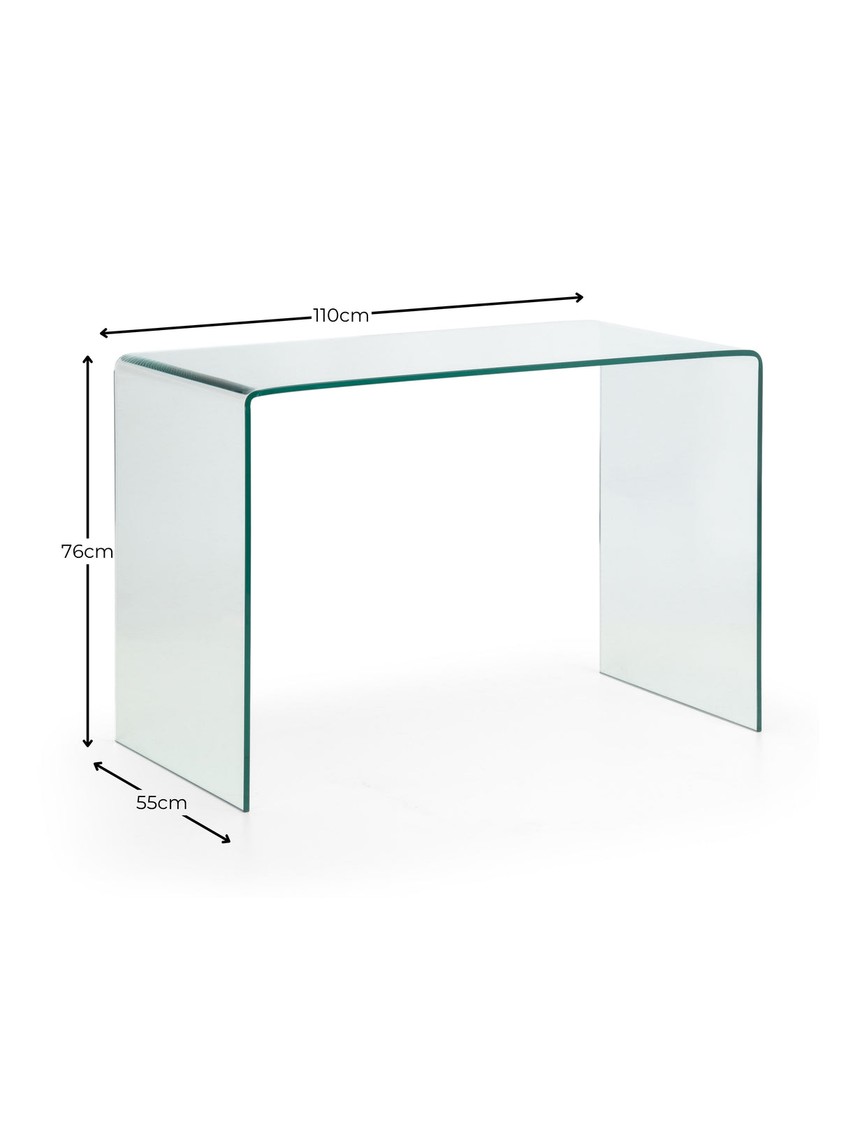Amalfi Bent Glass Desk