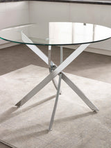 Anderson Round Glass Top 4 Seater Dining Table