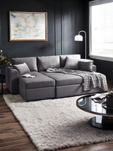 Angel Upholstered Chaise Sofa Bed with Storage