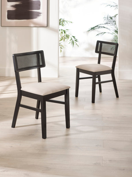 Annika Rattan Back Dining Chair (Set of 2)