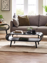 Apollo Curved Rectangular Coffee Table with Shelf