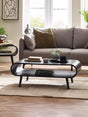 Apollo Curved Rectangular Coffee Table with Shelf