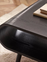 Apollo Curved Rectangular Coffee Table with Shelf