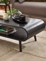 Apollo Curved Rectangular Coffee Table with Shelf