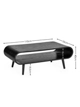 Apollo Curved Rectangular Coffee Table with Shelf