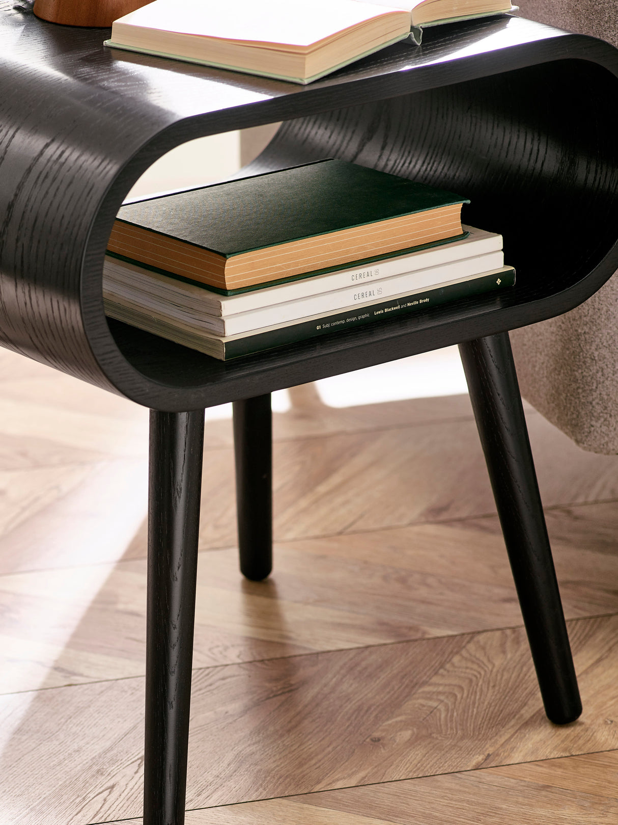 Apollo Curved Square Side Table with Shelf