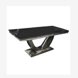 Arial Coffee Table with Black Glass Top