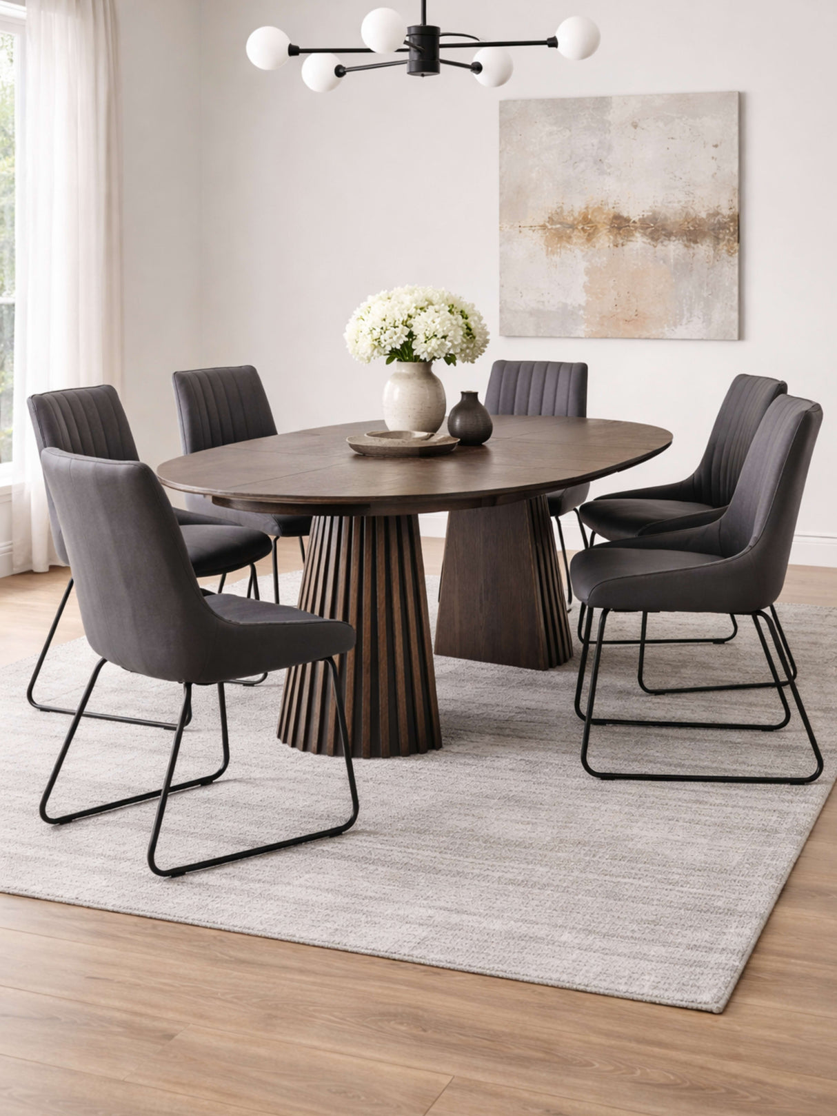 Arya Round to Oval Extending 4-6 Seater Dining Table