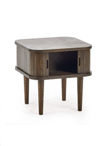 Arya Side Table with Sliding Door Storage