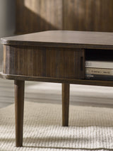Arya Rectangular Coffee Table with Sliding Door Storage