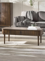 Arya Rectangular Coffee Table with Sliding Door Storage