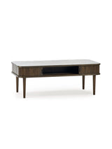 Arya Rectangular Coffee Table with Sliding Door Storage