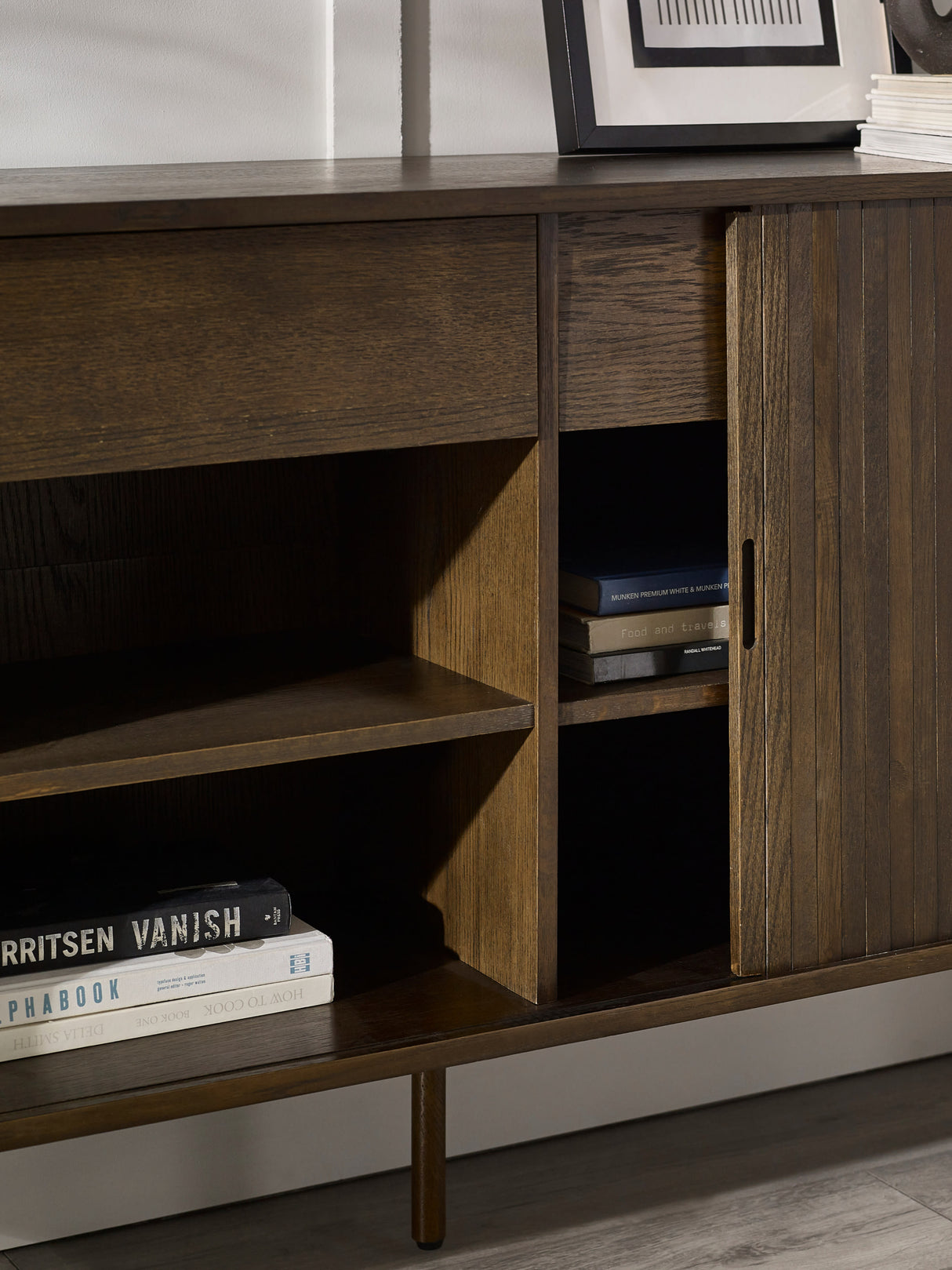 Arya Wide Sideboard with Sliding Door Storage