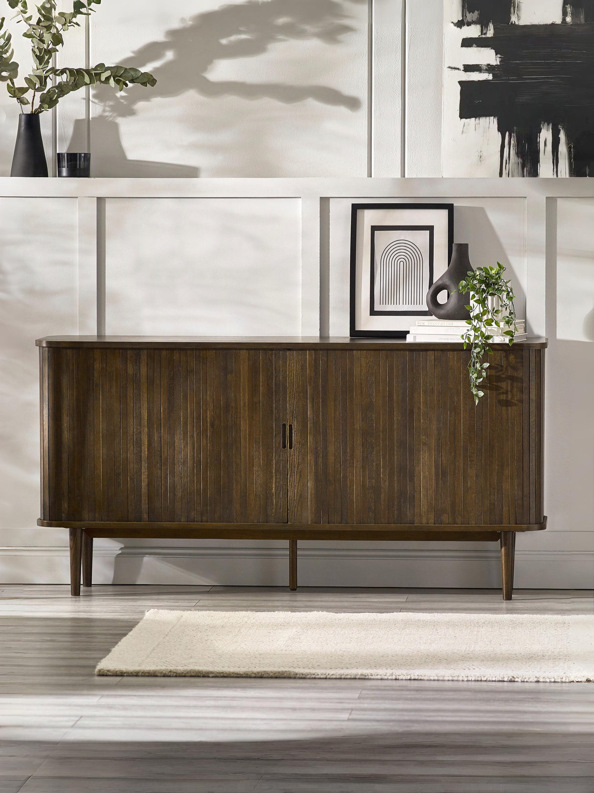 Arya Wide Sideboard with Sliding Door Storage