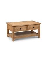 Astoria Rectangular Coffee Table with 2 Drawers and Shelf
