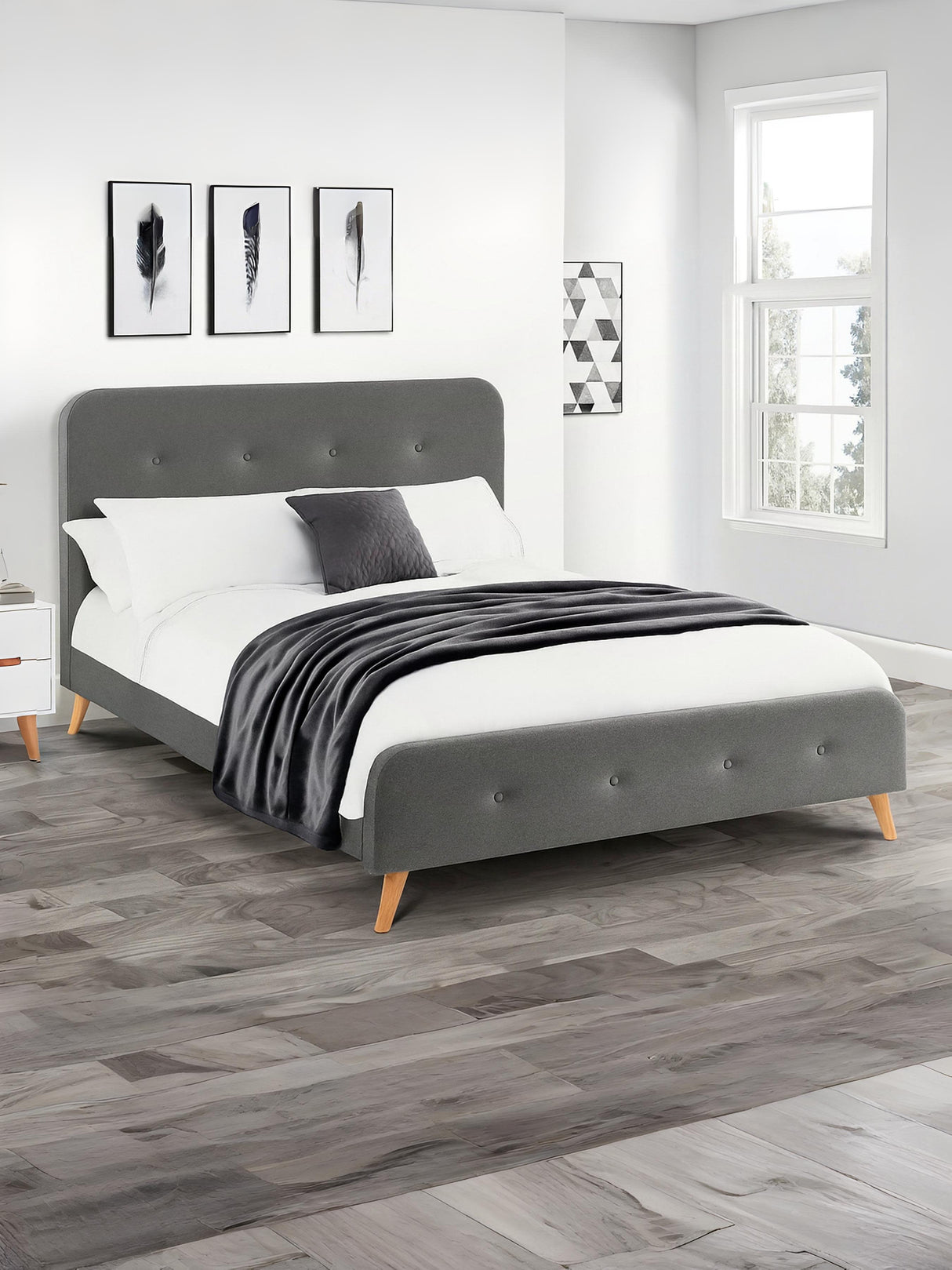 Astrid Fabric Button Upholstered Bed