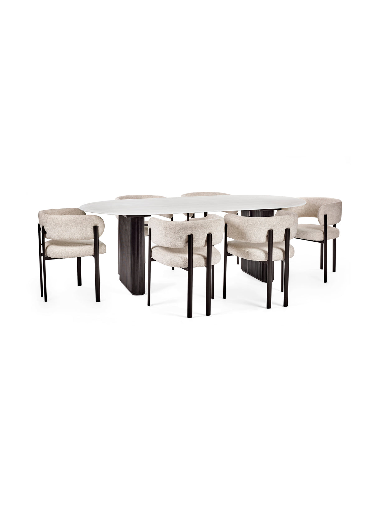 Bolivia Oval 6 Seater Dining Table