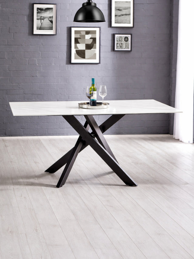 Bradley Rectangular Ceramic Top 4-6 Seater Dining Table