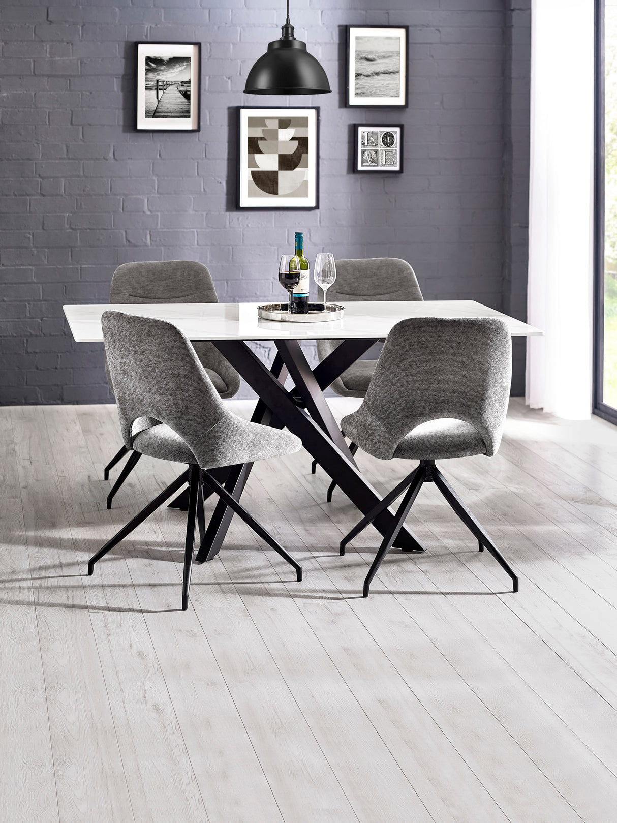 Bradley Rectangular Ceramic Top 4-6 Seater Dining Table