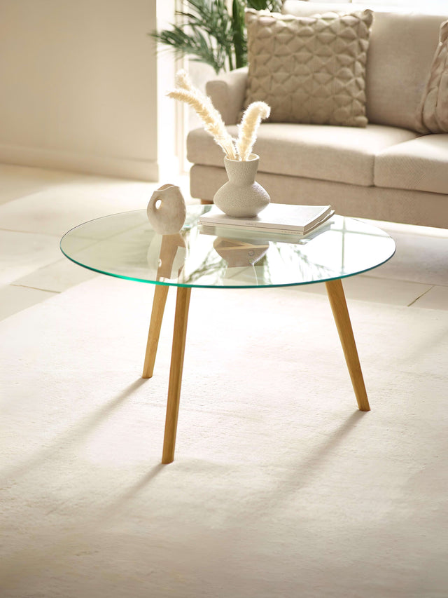 Bryant Round Glass Top Coffee Table