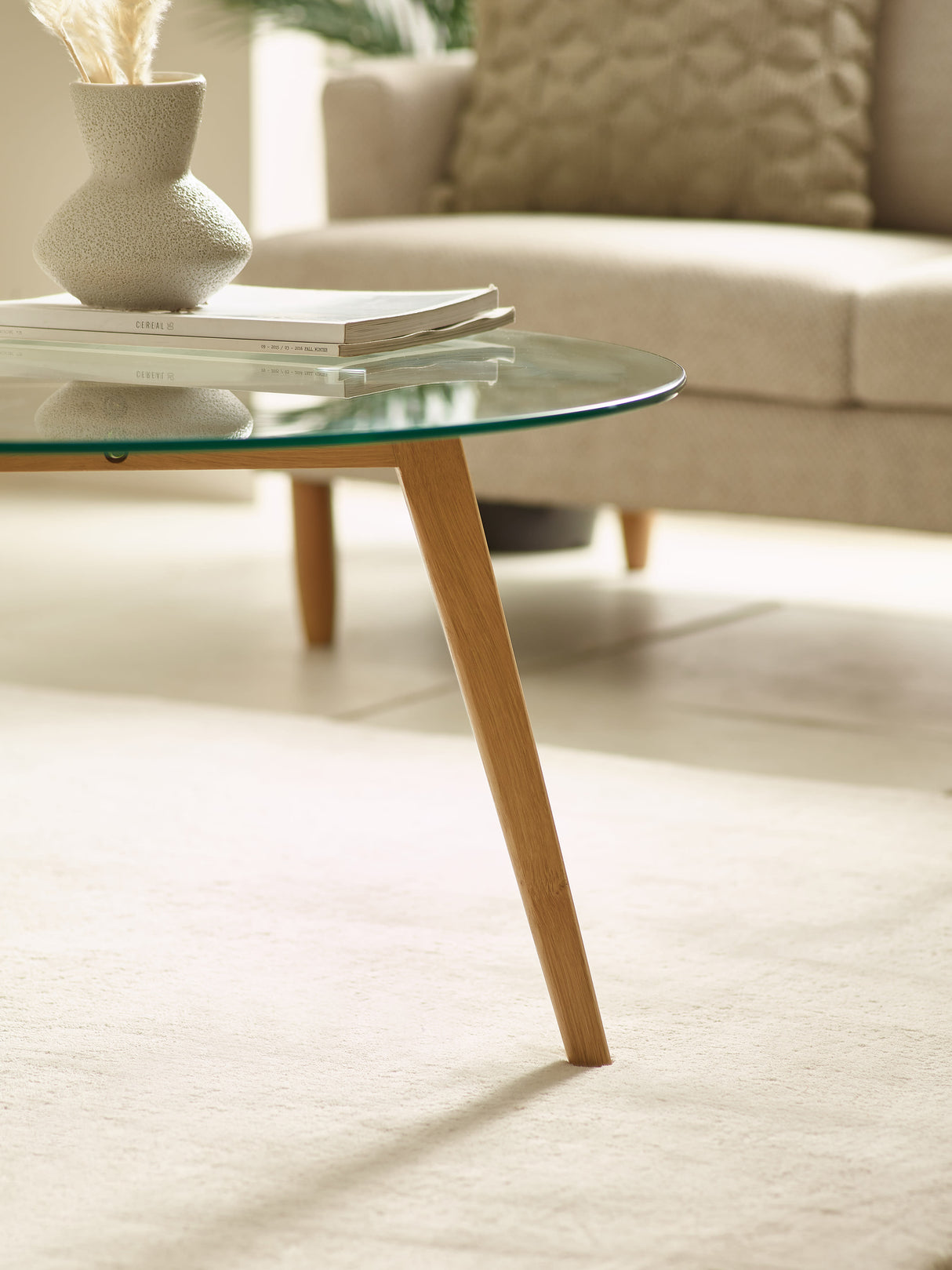Bryant Round Glass Top Coffee Table