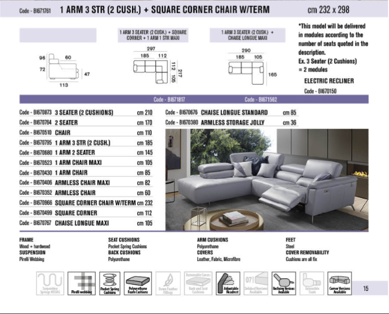 Birdy Italian Sofa Collection