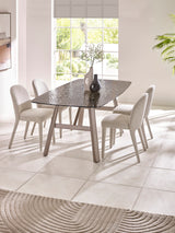 Callisto Rectangular Bubble Effect Glass Top Dining Table