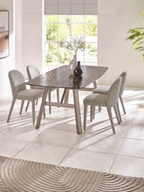 Callisto Rectangular Bubble Effect Glass Top Dining Table