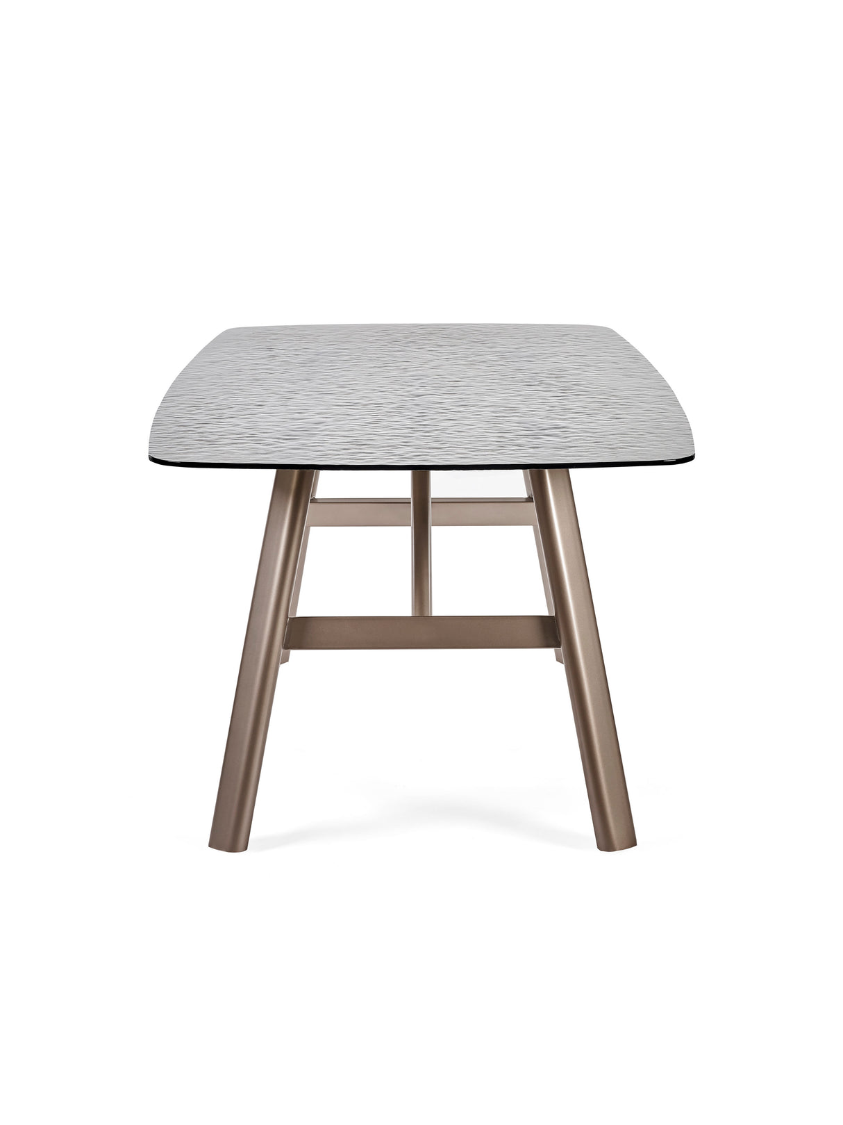 Callisto Rectangular Bubble Effect Glass Top Dining Table