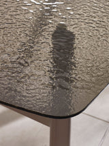 Callisto Rectangular Bubble Effect Glass Top Dining Table