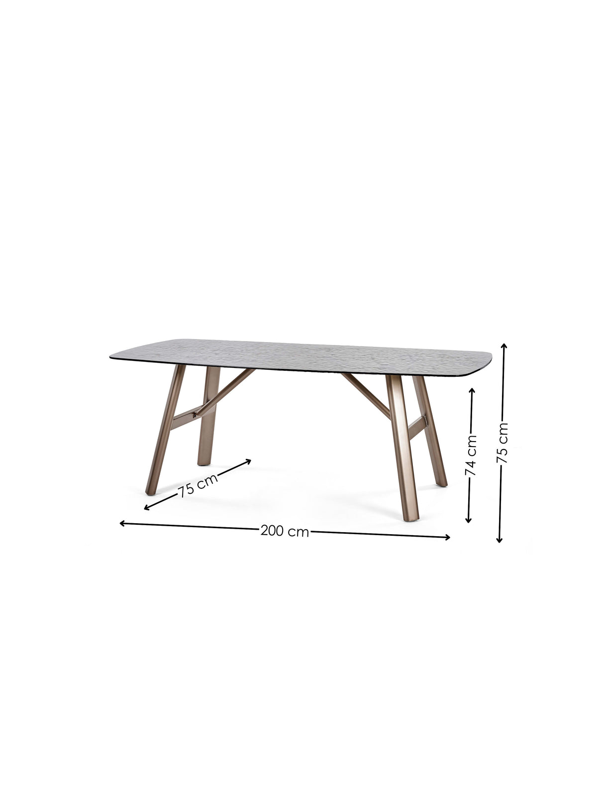 Callisto Rectangular Bubble Effect Glass Top Dining Table