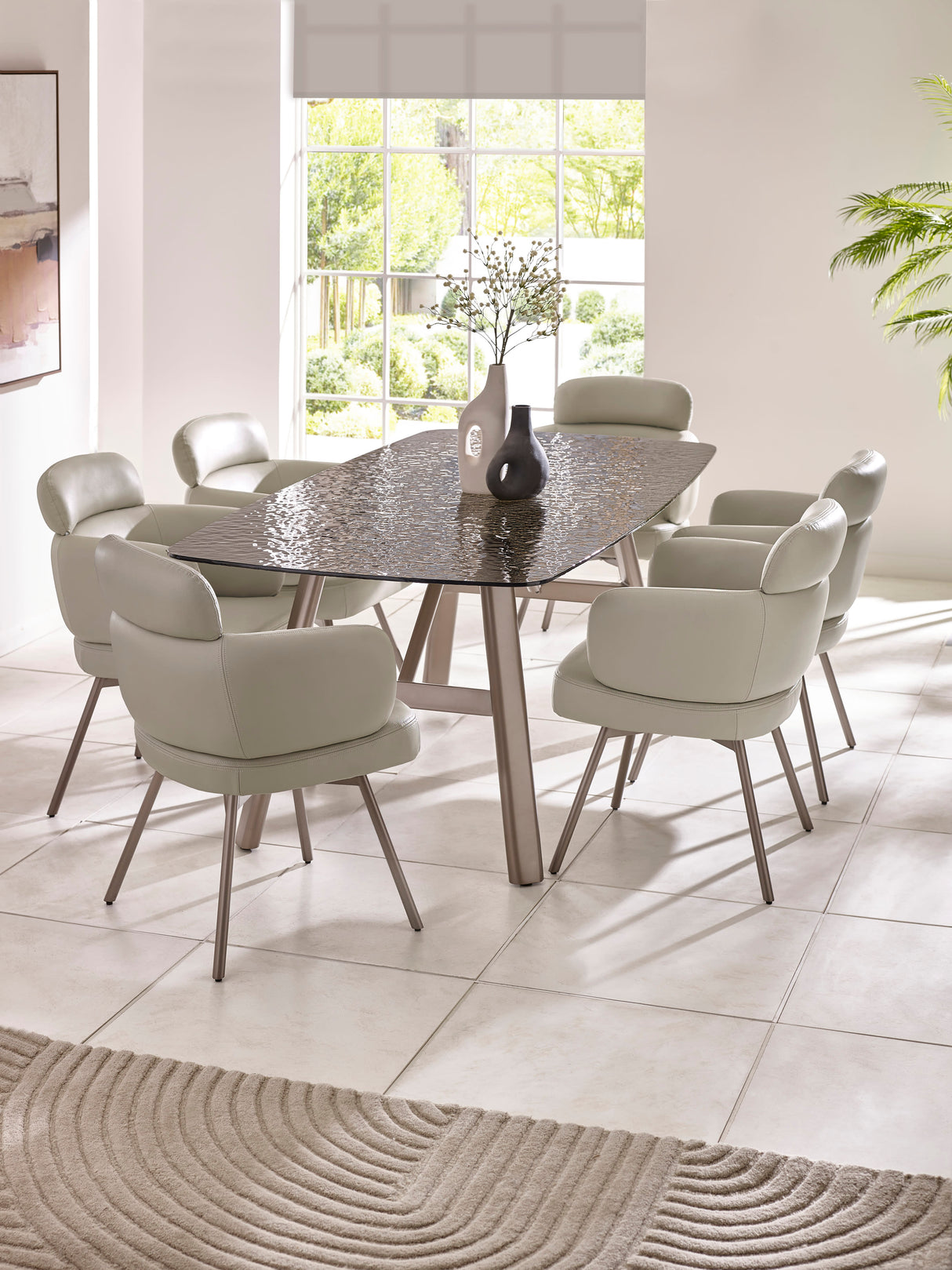 Callisto Upholstered Swivel Dining Chair (Set of 2)