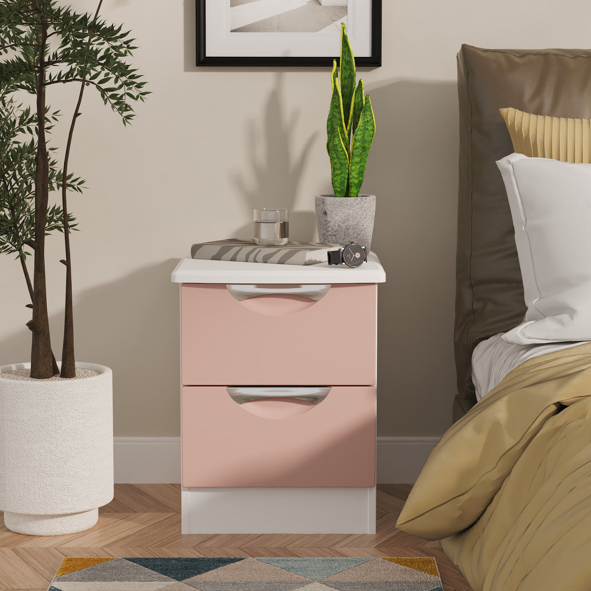 Camden 2 Drawer Bedside Cabinet
